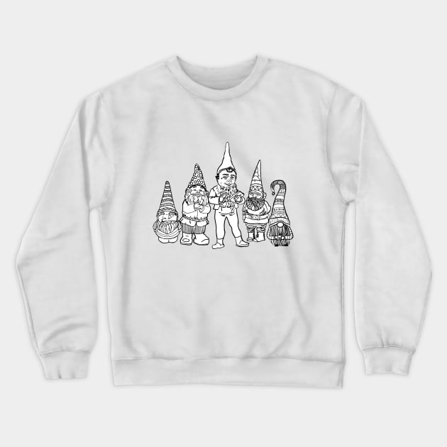 Gang of Gnomes Black and White Crewneck Sweatshirt by missdebi27